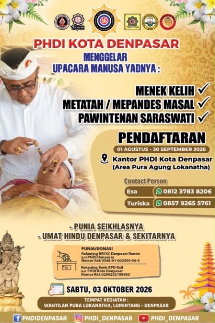 PHDI Denpasar Holds Mass Manusa Yadnya to Make Hindu Religious Ceremonies Simpler and More Affordable