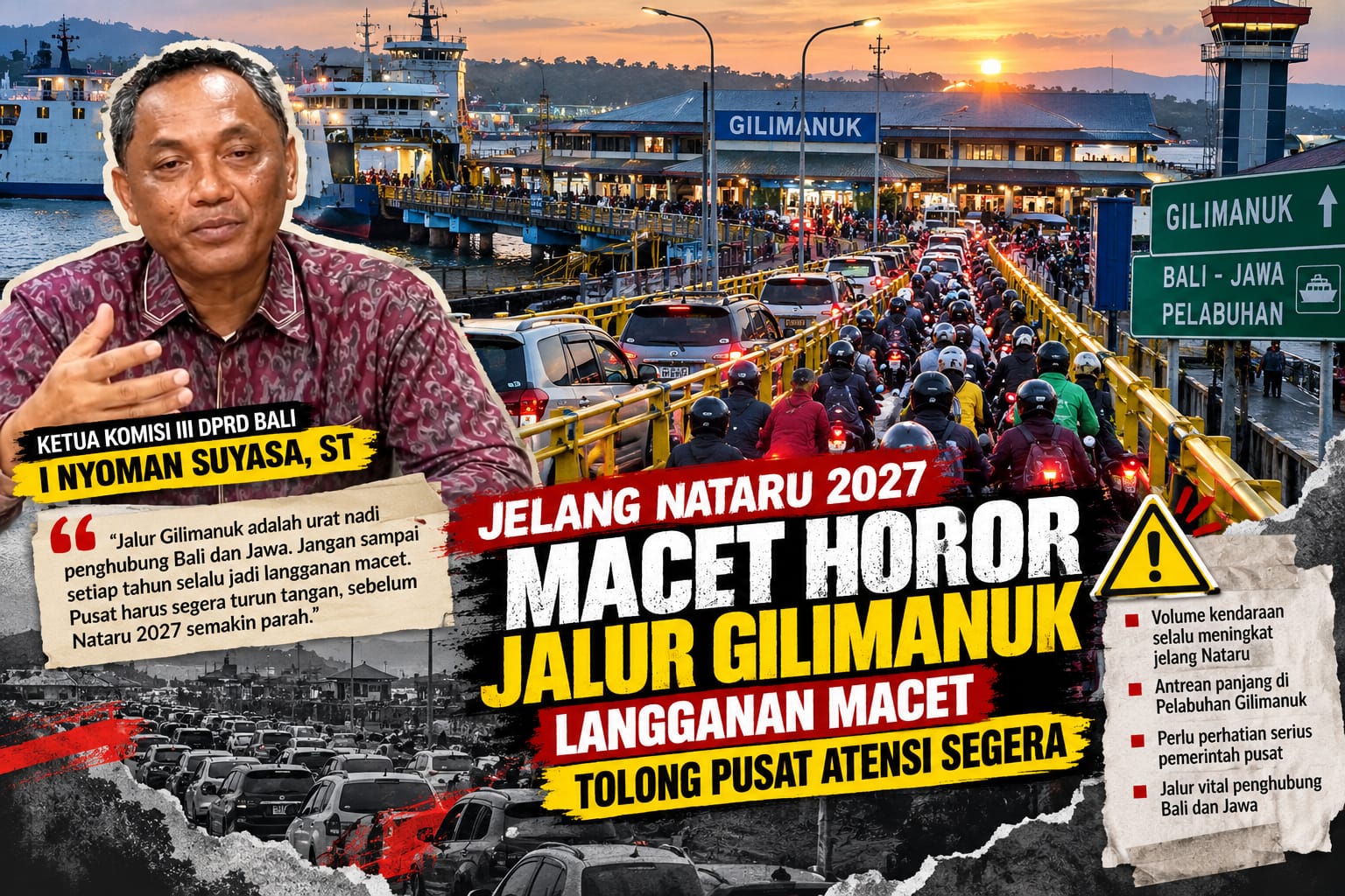 IWO Bali Urges Government to Address Gilimanuk Road Access Ahead of Christmas and New Year 2027 Holiday Rush